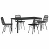 Ensemble de salle à manger pour jardin 5 pcs Noir 566116566116