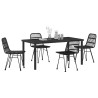 Ensemble de salle à manger pour jardin 5 pcs Noir 566116566116