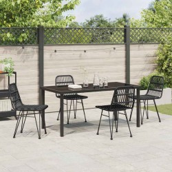 Ensemble de salle à manger pour jardin 5 pcs Noir 566116566116