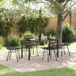 Ensemble de salle à manger pour jardin 5 pcs Noir 566119566119