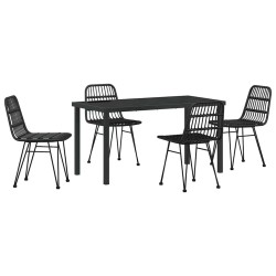 Ensemble de salle à manger pour jardin 5 pcs Noir 566119566119