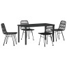Ensemble de salle à manger pour jardin 5 pcs Noir 566119566119