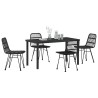 Ensemble de salle à manger pour jardin 5 pcs Noir 566119566119