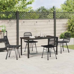 Ensemble de salle à manger pour jardin 5 pcs Noir 566119566119