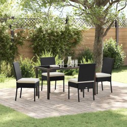 Ensemble de salle à manger pour jardin 5 pcs Noir 566120566120
