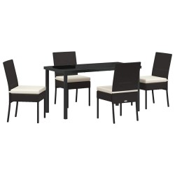 Ensemble de salle à manger pour jardin 5 pcs Noir 566120566120
