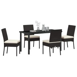 Ensemble de salle à manger pour jardin 5 pcs Noir 566120566120
