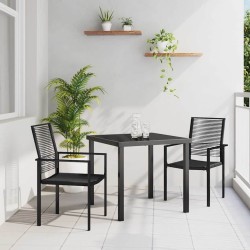 Ensemble de salle à manger pour jardin 3 pcs Noir 566121566121