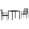 Ensemble de salle à manger pour jardin 3 pcs Noir 566121566121
