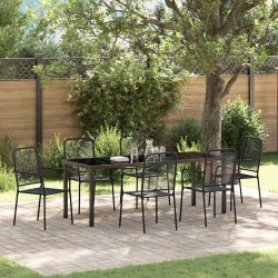 Ensemble de salle à manger pour jardin 7 pcs Noir 566122566122