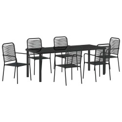 Ensemble de salle à manger pour jardin 7 pcs Noir 566122566122
