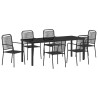 Ensemble de salle à manger pour jardin 7 pcs Noir 566122566122