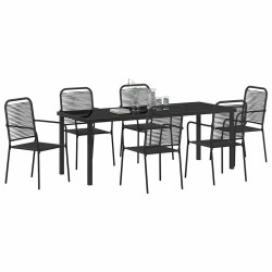 Ensemble de salle à manger pour jardin 7 pcs Noir 566122566122