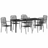 Ensemble de salle à manger pour jardin 7 pcs Noir 566122566122