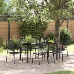 Ensemble de salle à manger pour jardin 7 pcs Noir 566123566123