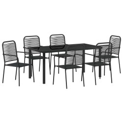 Ensemble de salle à manger pour jardin 7 pcs Noir 566123566123