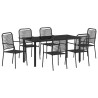 Ensemble de salle à manger pour jardin 7 pcs Noir 566123566123