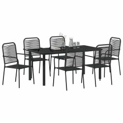 Ensemble de salle à manger pour jardin 7 pcs Noir 566123566123