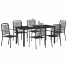 Ensemble de salle à manger pour jardin 7 pcs Noir 566123566123