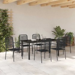Ensemble de salle à manger pour jardin 7 pcs Noir 566123566123