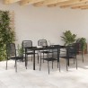 Ensemble de salle à manger pour jardin 7 pcs Noir 566123566123
