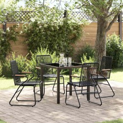 Ensemble de salle à manger pour jardin 5 pcs Noir 566124566124