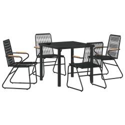 Ensemble de salle à manger pour jardin 5 pcs Noir 566124566124