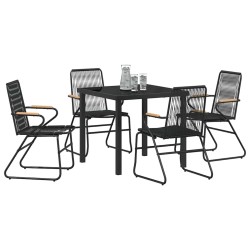 Ensemble de salle à manger pour jardin 5 pcs Noir 566124566124