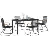 Ensemble de salle à manger pour jardin 5 pcs Noir 566125566125