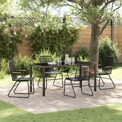 Ensemble de salle à manger pour jardin 5 pcs Noir 566126566126