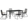 Ensemble de salle à manger pour jardin 5 pcs Noir 566126566126