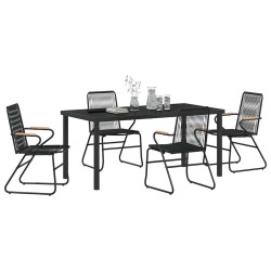Ensemble de salle à manger pour jardin 5 pcs Noir 566126566126