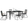 Ensemble de salle à manger pour jardin 5 pcs Noir 566126566126