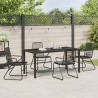 Ensemble de salle à manger pour jardin 5 pcs Noir 566126566126