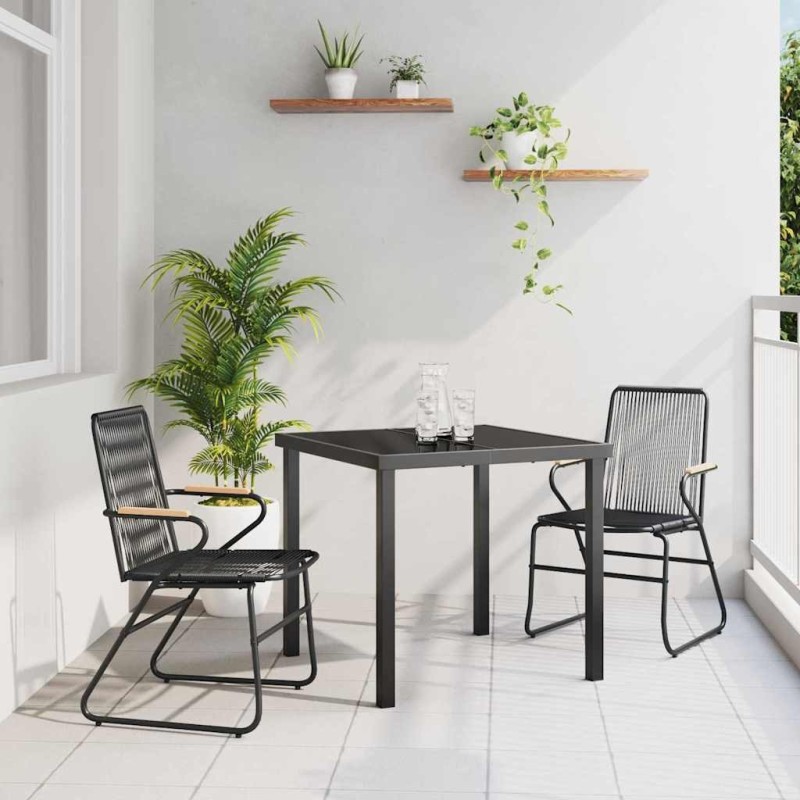 Ensemble de salle à manger pour jardin 3 pcs Noir 566127566127