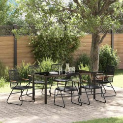 Ensemble de salle à manger pour jardin 7 pcs Noir 566128566128
