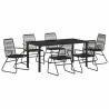 Ensemble de salle à manger pour jardin 7 pcs Noir 566128566128
