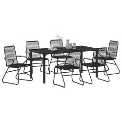 Ensemble de salle à manger pour jardin 7 pcs Noir 566128566128