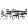 Ensemble de salle à manger pour jardin 7 pcs Noir 566128566128