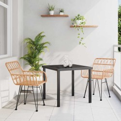 Ensemble de salle à manger pour jardin 3 pcs Marron 566129566129