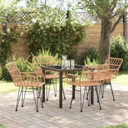 Ensemble de salle à manger pour jardin 5 pcs Marron 566130566130