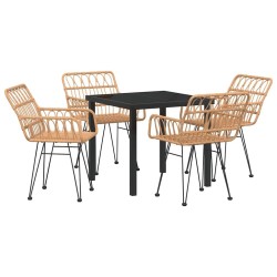 Ensemble de salle à manger pour jardin 5 pcs Marron 566130566130