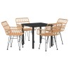 Ensemble de salle à manger pour jardin 5 pcs Marron 566130566130