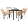 Ensemble de salle à manger pour jardin 5 pcs Marron 566130566130