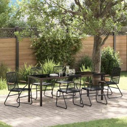 Ensemble de salle à manger pour jardin 7 pcs Noir 566131566131