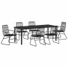 Ensemble de salle à manger pour jardin 7 pcs Noir 566131566131