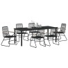 Ensemble de salle à manger pour jardin 7 pcs Noir 566131566131
