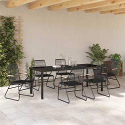 Ensemble de salle à manger pour jardin 7 pcs Noir 566131566131