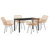 Ensemble de salle à manger pour jardin 5 pcs Marron 566132566132