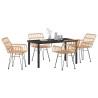 Ensemble de salle à manger pour jardin 5 pcs Marron 566132566132